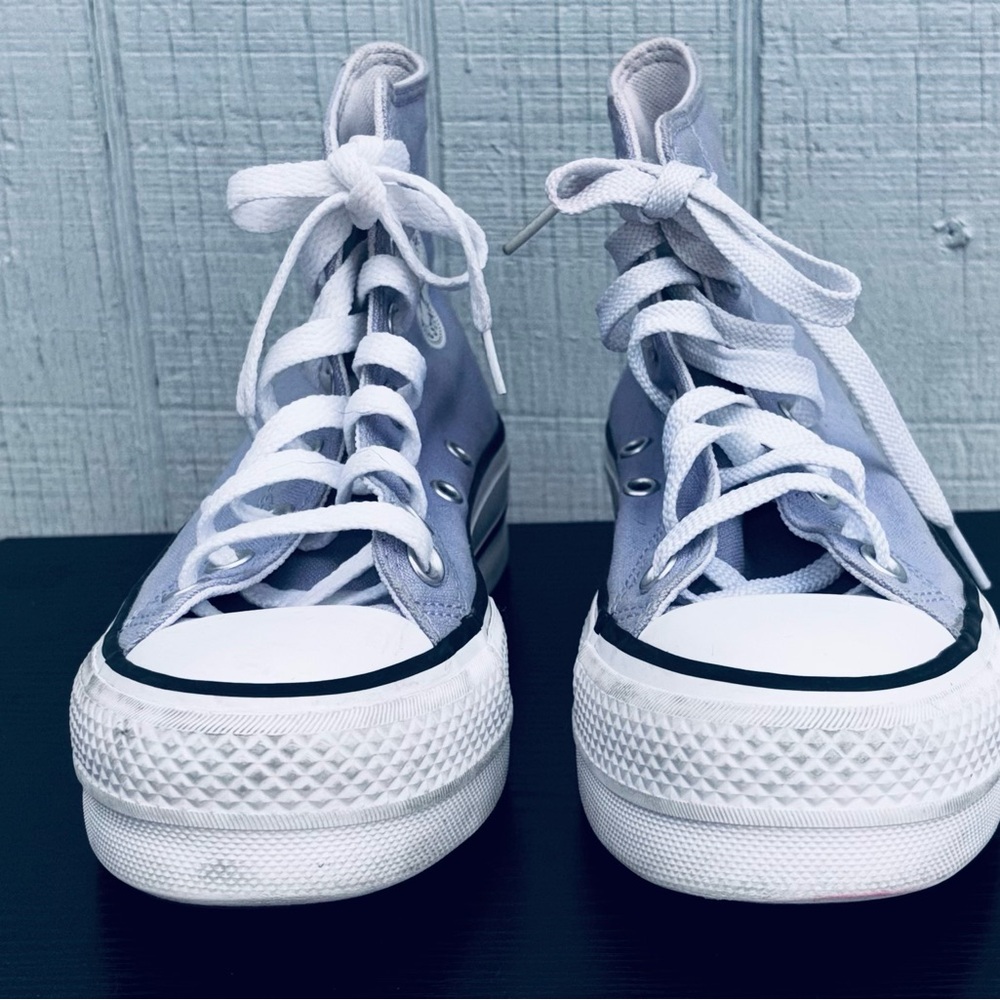 Light Purple and White high-top sneakers